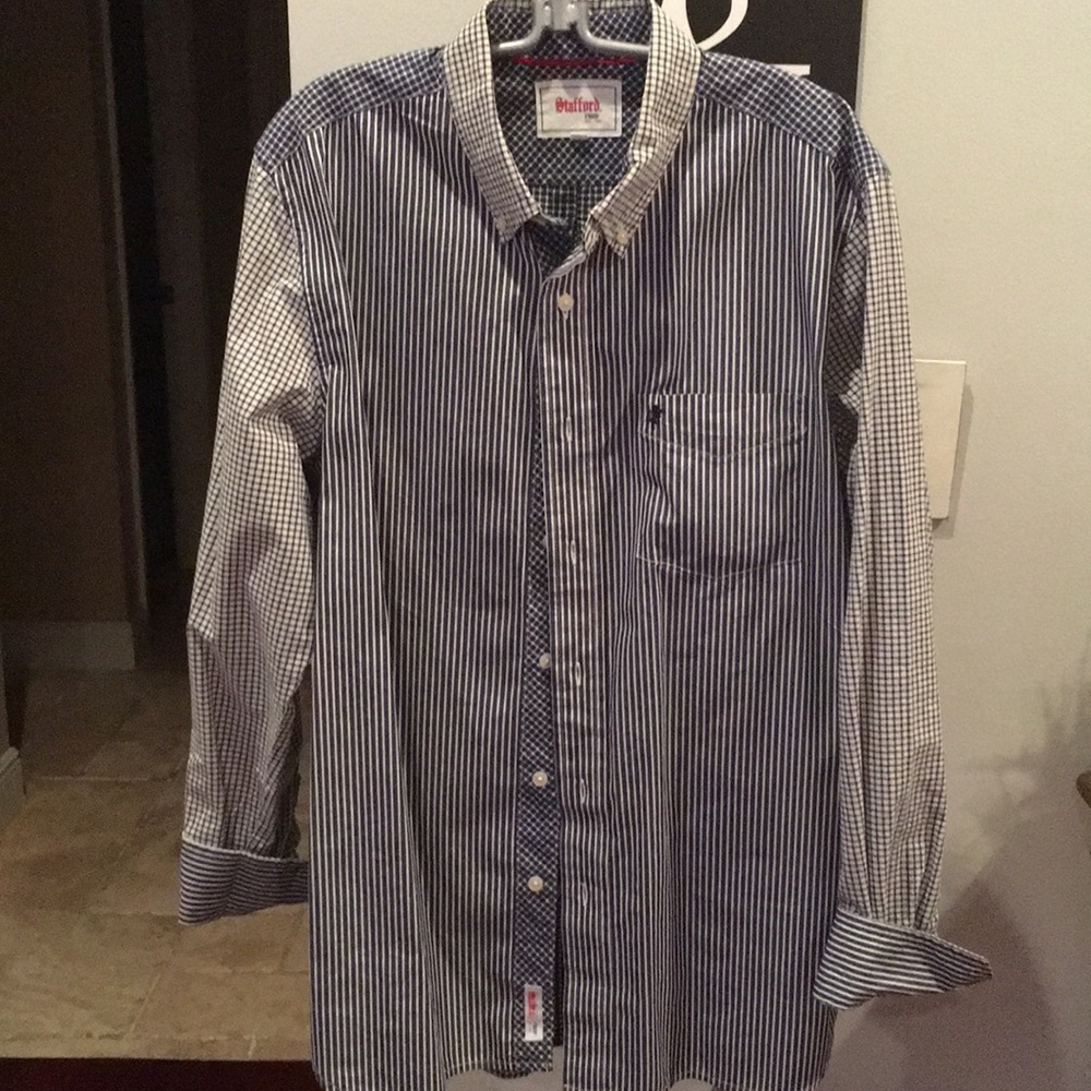 Navy Blue and White Men’s Shirt